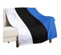 Couverture en Flanelle Ultra Douce avec Drapeau De La République D'Estonie Confortable Et Chaude Impression 3D Décoration D'Intérieur pour Lit Canapé Chaise Voyage Toutes Saisons 80X100Cm