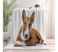 Couverture en Flanelle Ultra Douce et Chaude 70×100 cm, Blanc Plaid 3D Dessin Animé pour Enfants, Jeté de Canapé et Couvre-Lit Salon, Motif Gros Plan sur Un Animal Mignon Bouledogue