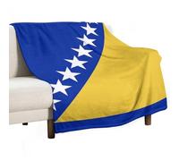Couverture en Flanelle Ultra Douce Et Confortable avec Motif Drapeau De La Bosnie-Herzégovine Idéale pour La Décoration De La Maison pour Lit Canapé Chaise Toutes Saisons 130X150Cm