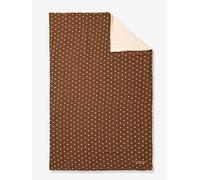 Couverture en gaze de coton et sherpa chocolat 75X100