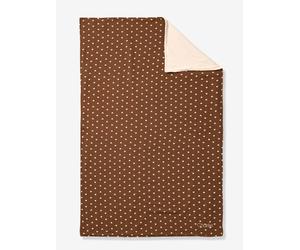 Couverture en gaze de coton et sherpa chocolat 75X100