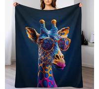 Couverture en Girafe Chaudes Couverture en Polaire Flannel Légères Couvertures Toutes Saisons pour Voyager, Lit Ou Canapé 130×180cm