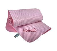 Couverture en jersey pour bébé avec nom, couverture personnalisable avec nom, couverture pour poussette, couverture d'éveil, couverture doudou pour bébé, couleur : rose