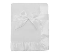Couverture en laine polaire avec bordure en satin de American Baby Company, blanc