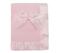 Couverture en laine polaire avec bordure en satin de American Baby Company, rose