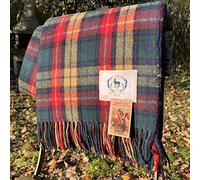 Couverture en laine Tartan à carreaux Buchanan Moderne - Durable - Chaude - Laine douce - Classique - Laine recyclée