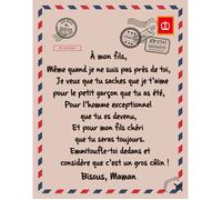 Couverture en lettres françaises pour mon fils et ma fille Couverture douce en flanelle Couverture d'hiver chaude pour la chambre à