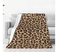 Couverture en micro polaire ultra douce à motif léopard pour toutes les saisons - Couverture chaude pour adultes et enfants - Cadeau pour chambre à coucher, canapé, voyage - 203 x 152 cm