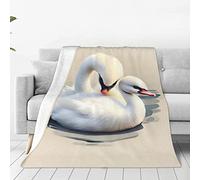 Couverture en micro polaire ultra douce avec imprimé petit cygne pour toutes les saisons, jeté de canapé pour le bureau, pour enfants et adultes