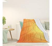 Couverture en micro polaire ultra douce et chaude sur le thème de l'automne, feuilles séchées, jeté de canapé doux et confortable, orange jaune, 152,4 x 127 cm