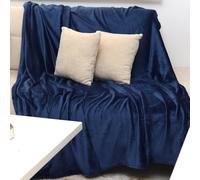 Couverture en microfibre plaid polaire - Bleu - 150x200cm