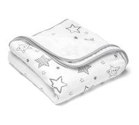 Couverture en Mousseline Bébé - 120x120 cm - 100% coton, Lavable en machine - Couverture d'Emmaillotage douce et moelleuse pour Poussette & Siège-Auto, Allaitement et Tapis d'éveil.