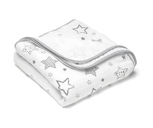 Couverture en Mousseline Bébé - 120x120 cm - 100% coton, Lavable en machine - Couverture d'Emmaillotage douce et moelleuse pour Poussette & Siège-Auto, Allaitement et Tapis d'éveil.