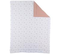 Noukie's - Couverture Mousseline pour Bébé - 100% Coton, 75×100 cm Motif Fleurs - Parfaite pour Poussette & Sieste - Blanc - Rose