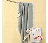 Couverture En Mousseline De Coton Pour Bébé,Pompon,Réception,Emmaillotage,Fille,Garçon,Serviette De Bain,Trucs Pour Bébé,120x100cm - Type Green-85x65cm