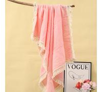 Couverture En Mousseline De Coton Pour Bébé,Pompon,Réception,Emmaillotage,Fille,Garçon,Serviette De Bain,Trucs Pour Bébé,120x100cm - Type Rose-85x65cm