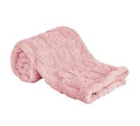 Couverture en Peluche Bébé Automne Hiver Couverture en Peluche épaisse et respirante Serviette de Bain Bébé Couverture à Motif en forme de Cœur pour Garçon Fille Nouveau-né, 101x76cm Rose foncé