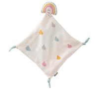 couverture en peluche howa 'be happy' pour les bébés avec un visage arc-en-ciel, coton, tricoté, 30x30cm 8900