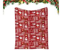 Couverture en Polaire,70x100cm, Duveteuse, Microfibre, Rouge, Père Noël, Douce et Chaude pour Canapé, Lit, Enfants, Adultes