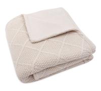 Couverture en polaire Check Knit Oatmeal (100 x 150 cm)