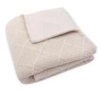 Jollein Couverture pour bébé en Tricot à Carreaux Oatmeal - Polaire Teddy - 75 x 100 cm - 60% Coton, 40% Acrylique - Intérieur 100% Polyester - pour Berceau de bébé - TOG 2.0 - Certifié Oeko-Tex -