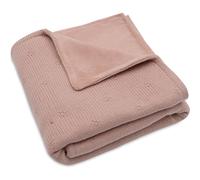 Jollein Couverture pour bébé Cosy Knit, Rose Sauvage, Velours, 75 x 100 cm, 60% Coton, 40% Acrylique, intérieur 100% Polyester, pour Berceau bébé, tog 2.0, certifié Oeko-Tex, Motif tricoté