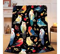 Couverture en polaire douce et chaude pour décoration d'anniversaire, festival, 101,6 x 127 cm, motif perroquet calopsitte calopsitte, cadeau pour enfants, filles, garçons, femmes, hommes