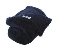 Couverture en polaire douce et moelleuse pour chats et chiens | Jeté chaud pour animal de compagnie, lavable en machine, couverture de lit et voyage | Protège les meubles | Bleu marine - Taille M : 80