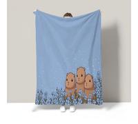 Couverture en Polaire Douce Légère De Capybara Floral, Couverture en Flanelle Confortable avec Imprimé Animaux De Bande Dessinée, Chaude De Bleu Ciel pour Canapé Salon, 200X200Cm