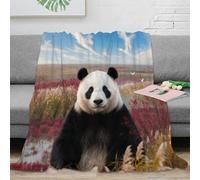 Couverture en Polaire Motif Panda Couverture De Canapé Douce Et Chaude Plaid Zone Humide, pour Les Trajets en Voiture/Train, Cadeau Unique 50x60inch(127x152cm)