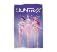 Couverture en Polaire sous Licence Officielle K-Pop Demon Hunters | Polaire Ultra-Douce et Chaude avec Doublure en Sherpa | Motif céleste Violet | Idéale pour la Maison et Le Camping