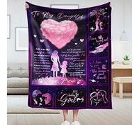 Couverture en polaire ultra douce pour fille de maman à ma fille - Couverture légère pour lit ou canapé - Couverture légère pour fille adulte, remise de diplôme, 127 x 152,4 cm