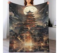 Couverture en Style Japonais 3D Impression Chaudes Moelleuse Couverture en Polaire Flannel Légères Couvertures Toutes Saisons pour Voyager, Lit Ou Canapé（140×180cm）