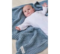 Couverture En Tricot Bio Bleu 75X100