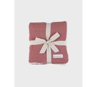 Couverture en tricot bio et sherpa rouge 75X100