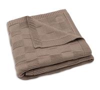 Couverture en tricot box knit milky coffee (75 x 100 cm)