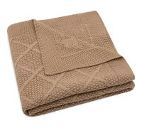 Jollein Couverture pour bébé Check Knit Biscuit - 75 x 100 cm, 60% coton/40% acrylique, Oeko-Tex