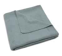 Jollein Couverture pour bébé Cosy Knit, vert mer, 75 x 100 cm, 60% coton, 40% acrylique, pour berceau de bébé, 1.0 tog, certifiée Oeko-Tex, motif de tricot