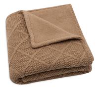 Couverture en tricot marron foncé 75X100