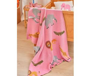 Couverture en tricot pour bébé ANIMALS avec détails 3D rice, Rose rose bonbon TU
