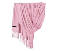 Couverture en tricot pour femme, écharpe pashmina douce, unie, châle enveloppant, tendance, chaud, col avec franges, longue écharpe en tricot pour homme, rose, A