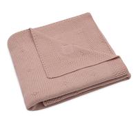 Couverture en tricot rose 75X100