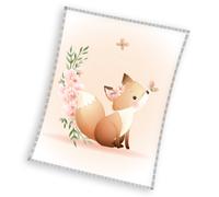Couverture enfant 110x140 cm, motif renard pour une bonne nuit