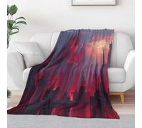 Couverture Enfant Mission Douillette Couverture Flanelle Douce et Moelleuse Architecture Gothique en Cristal Rouge pour Chambre à Coucher, Salon, Bureau 100 x 130 cm