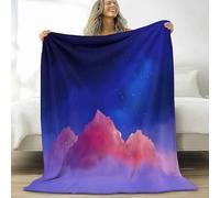 Couverture Enfants Douillette Nuages De Diamants Roses Ciel Étoilé, Imprimé Couverture Fantasy Style pour Canapé lit - Plaid Douce Peluche pour Chambre Convient Garçons Filles, 180 x 220 cm