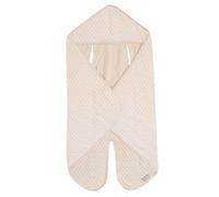 Couverture Enveloppante avec Fentes ROBA - Frosty Almond - 100% Coton Oeko-Tex - Motif Pois en Relief - Beige Amande