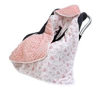 Couverture Enveloppante Bébé 90 x 90 cm, Multifonction Couverture d'emmaillotage pour Siège Auto Poussette Nid d'ange Bebe Cosy Landaus, Matelassé (Plantes)