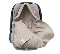 Couverture enveloppante gaufrée 100% coton pour siège auto et poussette Maxi Cosi, rose/beige, ceinture 3 points