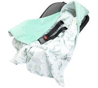 Medi Partners nid d'ange Bebe été Couverture enveloppante Bébé Siege Auto 85x85cm Couvertures Bebe nid d'ange Une Douce Oeko-Tex Moelleuse pour landaus (Océan à la Menthe Minky)