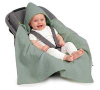 Couverture Enveloppante pour Bébé en 100% Coton - Mousseline nid d'Ange Bebe été Siège Auto 85x85cm (Olive) Medi Partners